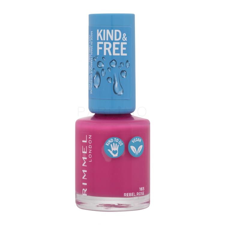 Rimmel London Kind &amp; Free Lak za nohte za ženske 8 ml Odtenek 165 Rebel Rose