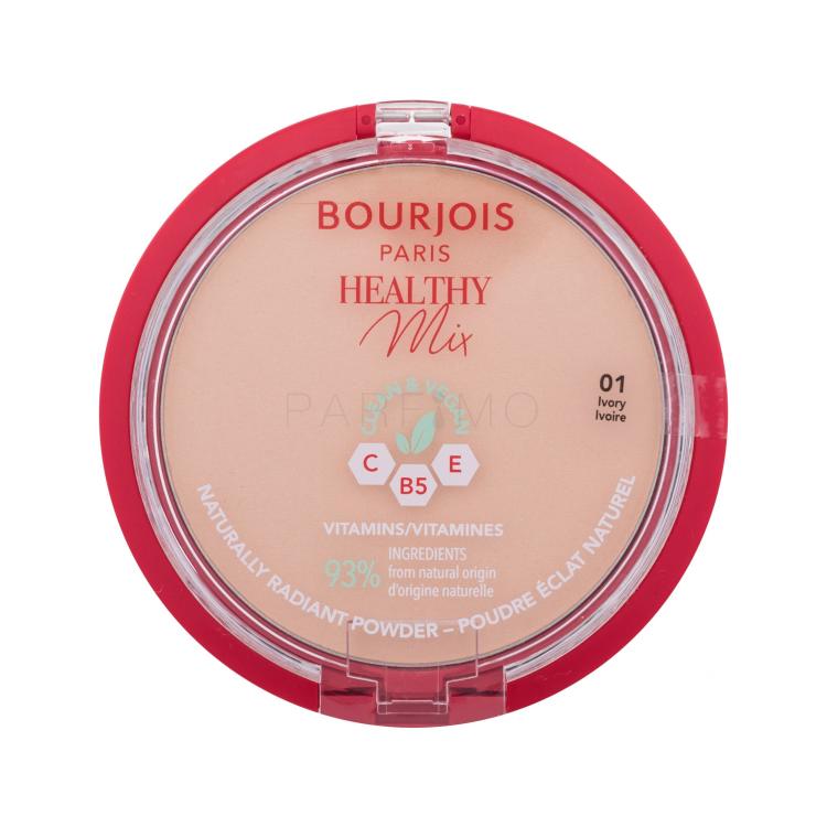 BOURJOIS Paris Healthy Mix Clean &amp; Vegan Naturally Radiant Powder Puder v prahu za ženske 10 g Odtenek 01 Ivory