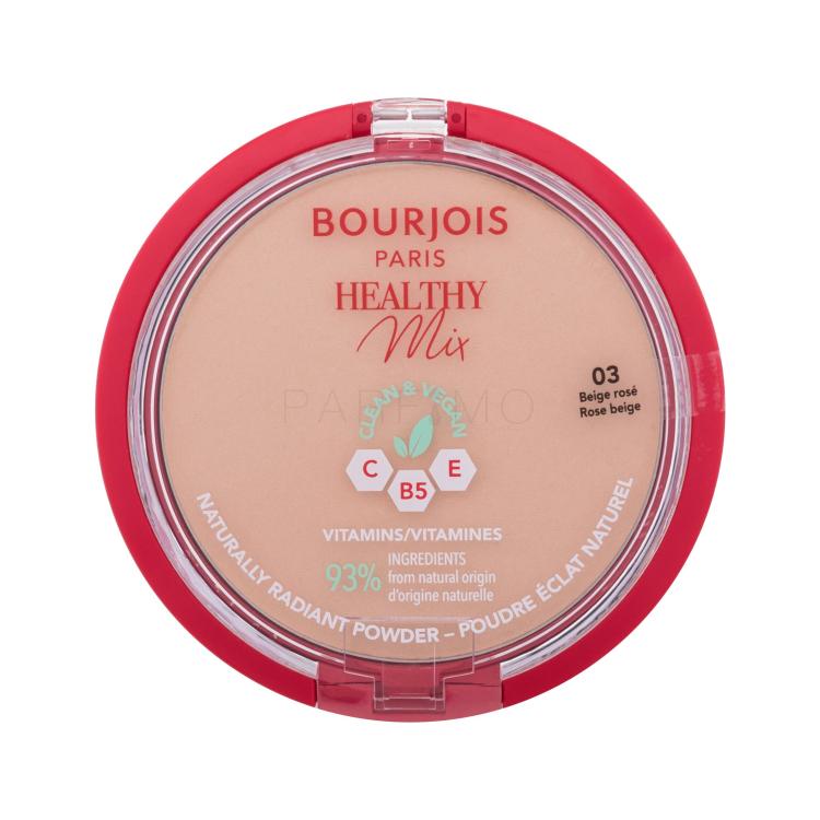 BOURJOIS Paris Healthy Mix Clean &amp; Vegan Naturally Radiant Powder Puder v prahu za ženske 10 g Odtenek 03 Rose Beige