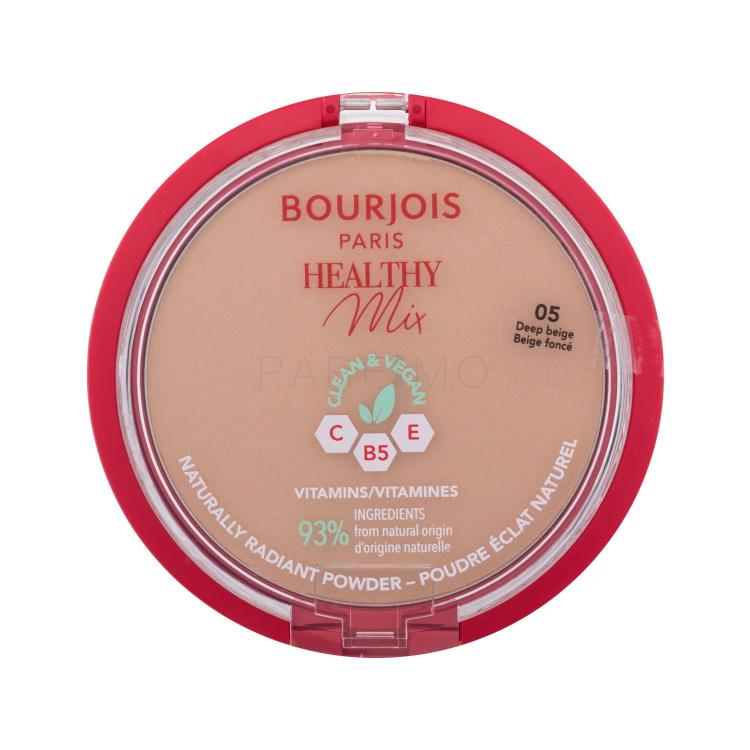 BOURJOIS Paris Healthy Mix Clean &amp; Vegan Naturally Radiant Powder Puder v prahu za ženske 10 g Odtenek 05 Deep Beige