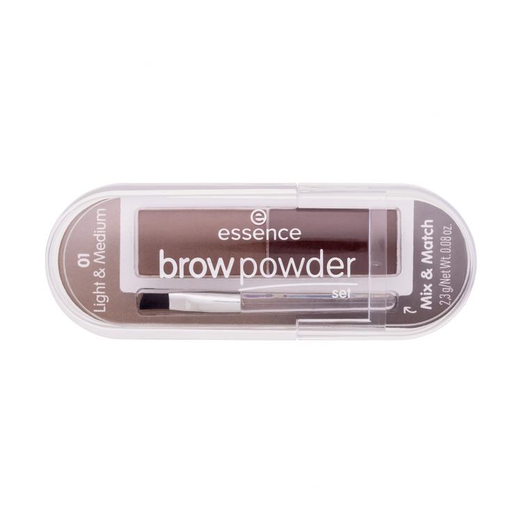 Essence Brow Powder Set Puder za obrvi za ženske 2,3 g Odtenek 01 Light &amp; Medium