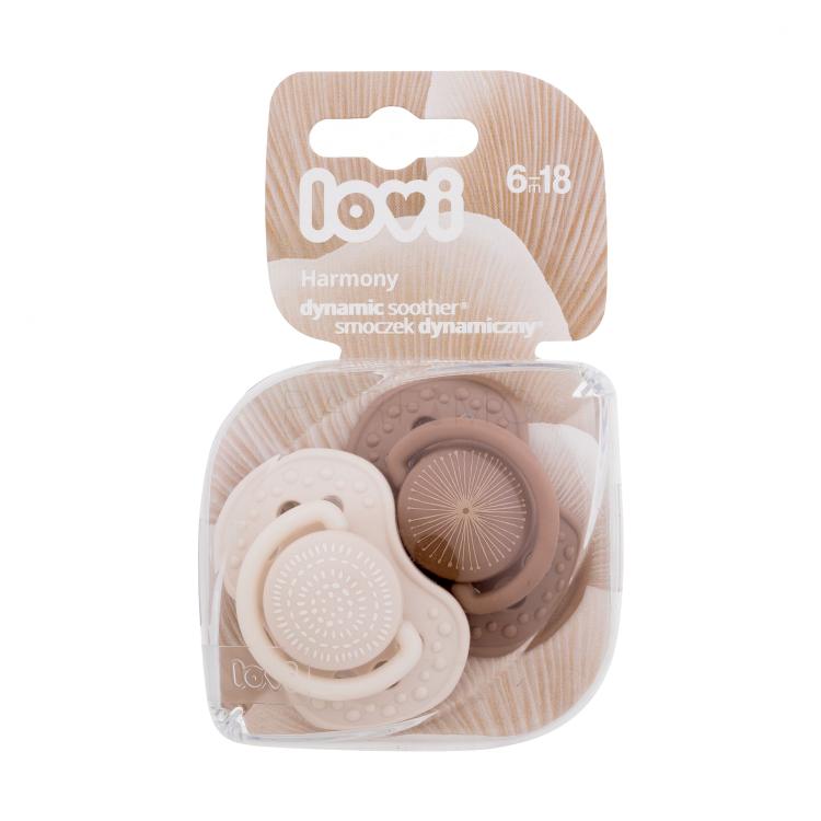 LOVI Harmony Dynamic Soother Girl 6-18m Duda za otroke 2 kos