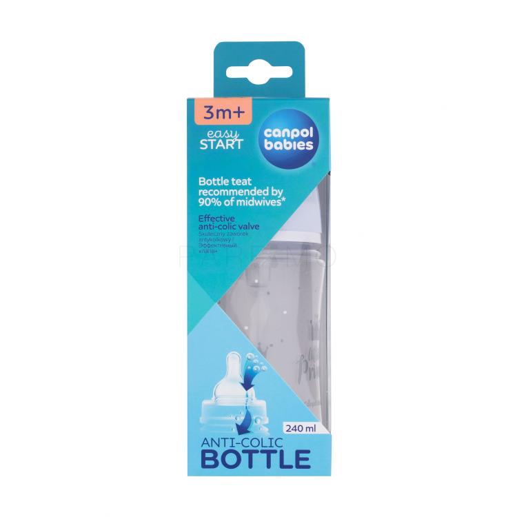 Canpol babies Royal Baby Easy Start Anti-Colic Bottle Little Prince 3m+ Otroška steklenička za otroke 240 ml