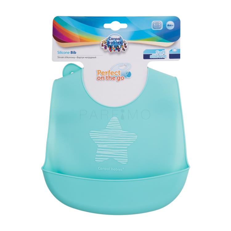 Canpol babies Pastels Silicone Bib Blue Slinček za otroke 1 kos