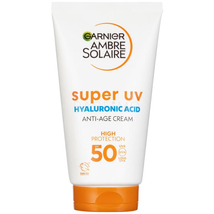 Garnier Ambre Solaire Super UV Hyaluronic Acid Anti-Age Cream SPF50 Zaščita pred soncem za obraz 50 ml