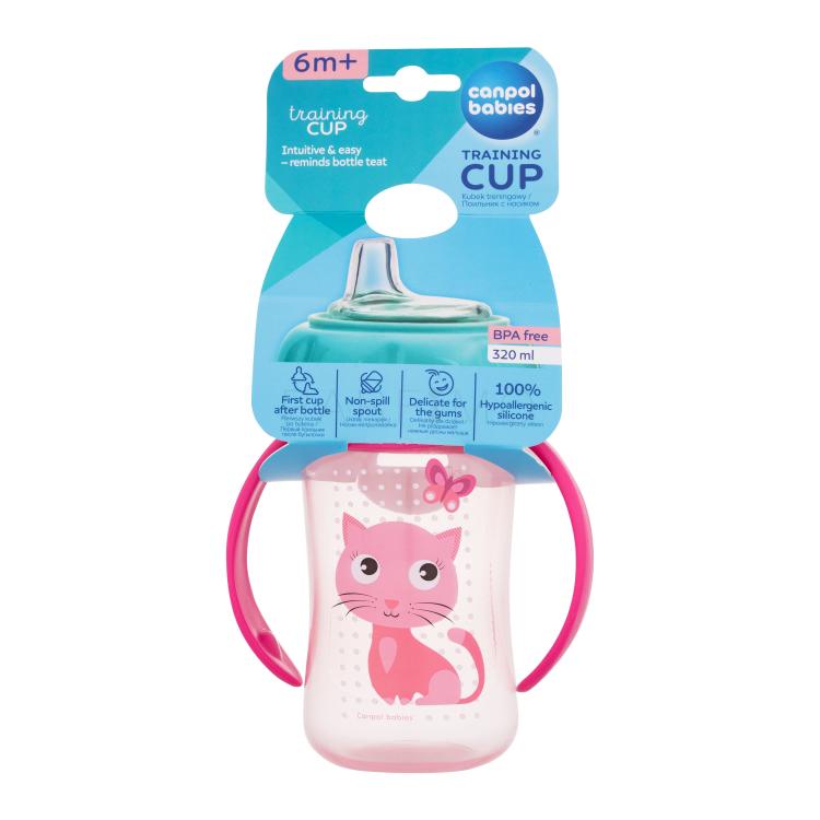 Canpol babies Cute Animals Training Cup Cat Skodelica za otroke 320 ml