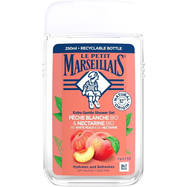 Le Petit Marseillais Extra Gentle Shower Gel Organic White Peach &amp; Organic Nectarine Gel za prhanje 250 ml