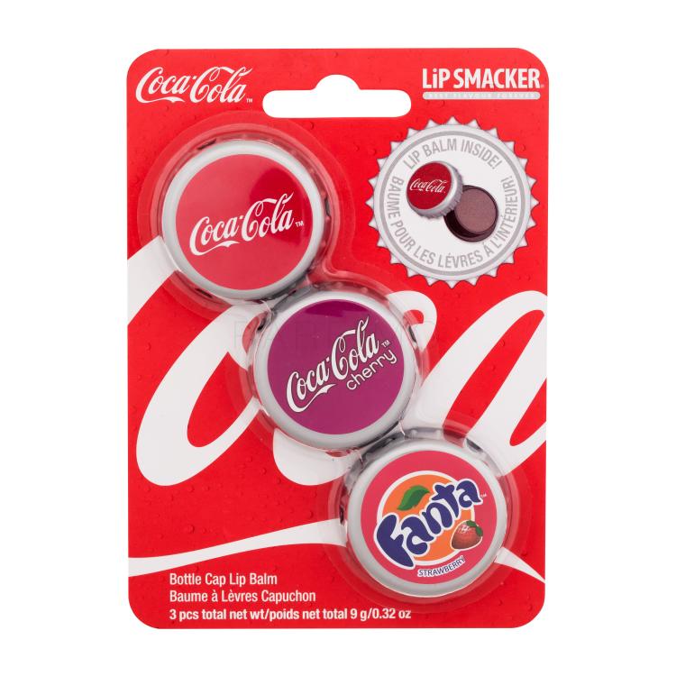 Lip Smacker Coca-Cola Bottle Cap Lip Balm Darilni set balzam za ustnice 3 x 3 g