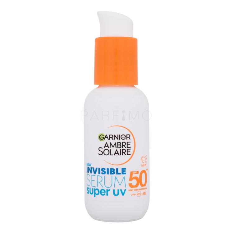 Garnier Ambre Solaire Super UV Invisible Serum SPF50+ Zaščita pred soncem za obraz 30 ml poškodovana škatla