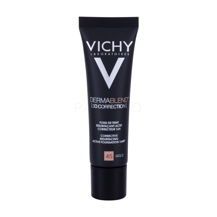 Vichy Dermablend™ 3D Antiwrinkle &amp; Firming Day Cream SPF25 Puder za ženske 30 ml Odtenek 45 Gold poškodovana škatla