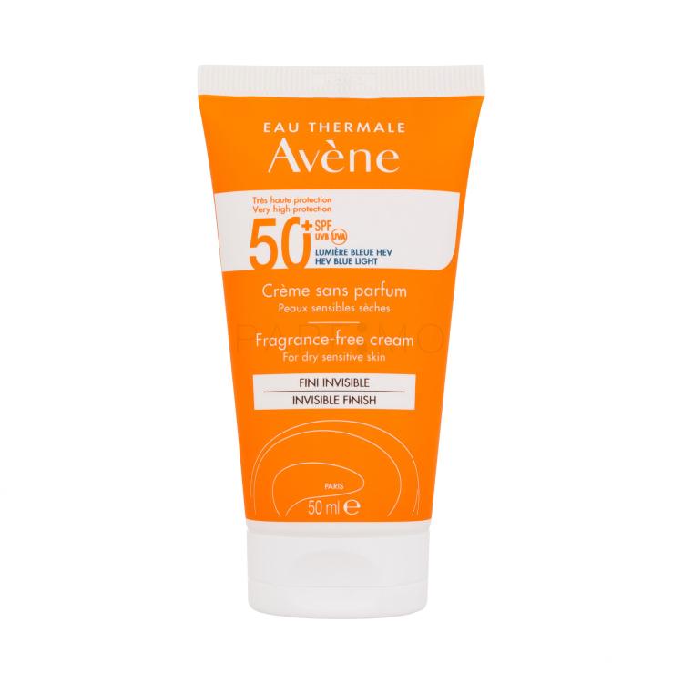 Avene Sun Cream Invisible Finish Fragrance-Free SPF50+ Zaščita pred soncem za obraz 50 ml