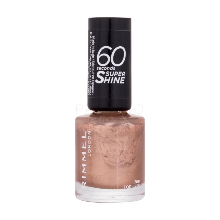 Rimmel London 60 Seconds Super Shine Lak za nohte za ženske 8 ml Odtenek 709 Top Less