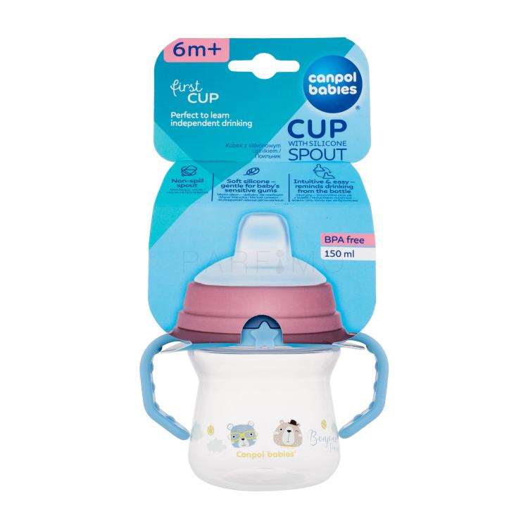 Canpol babies Bonjour Paris First Cup Blue 6m+ Skodelica za otroke 150 ml