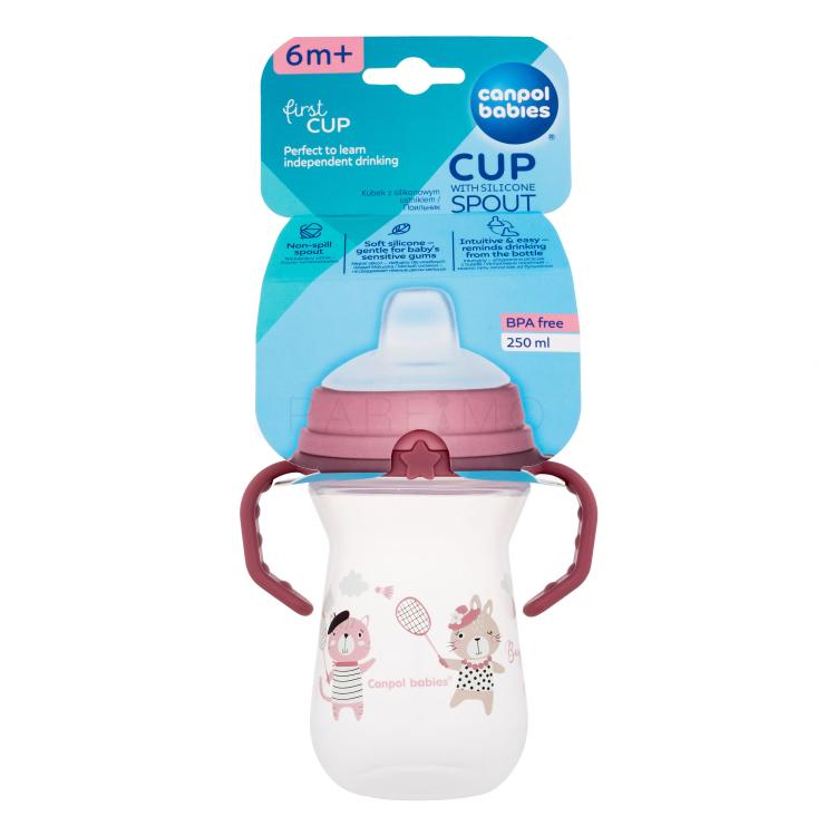 Canpol babies Bonjour Paris First Cup Pink 6m+ Skodelica za otroke 250 ml