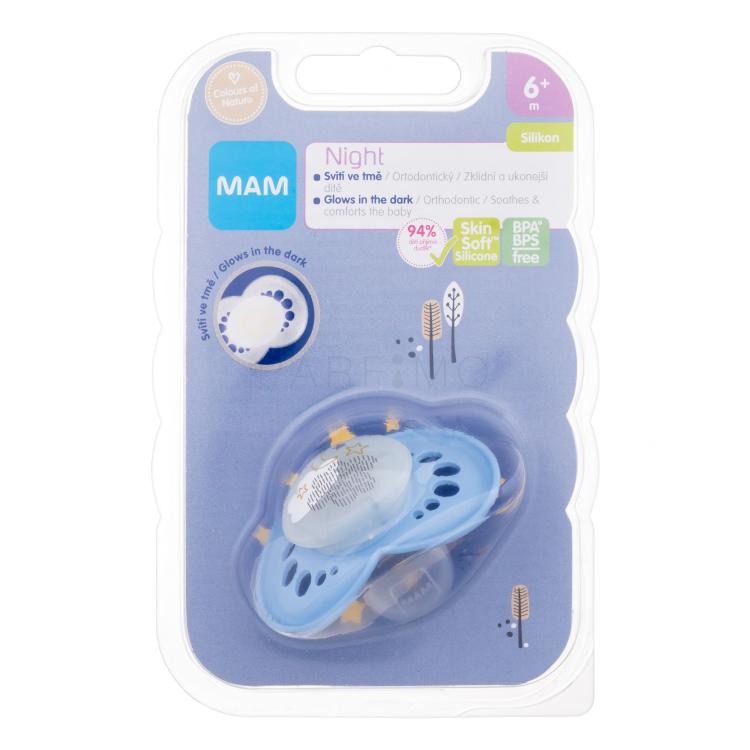 MAM Night Silicone Pacifier 6m+ Sky Duda za otroke 1 kos