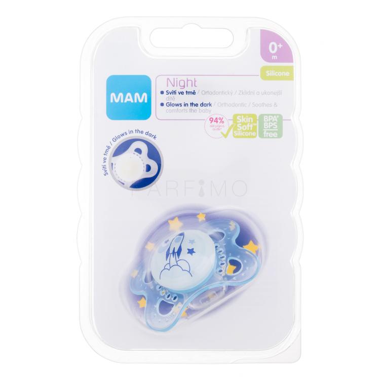 MAM Night Silicone Pacifier 0m+ Rocket Duda za otroke 1 kos