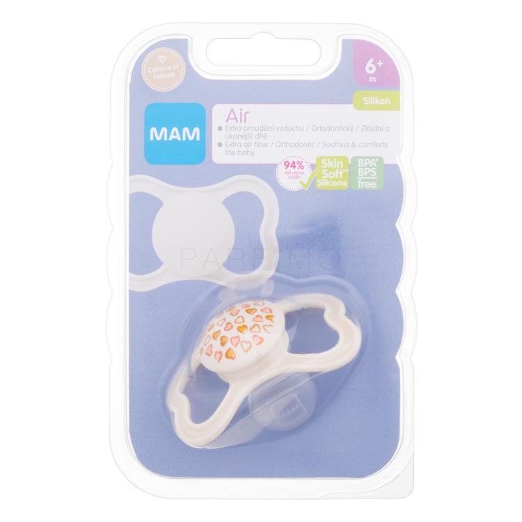 MAM Air Silicone Pacifier 6m+ Hearts Duda za otroke 1 kos