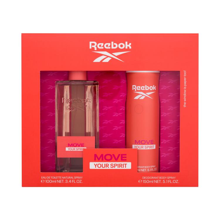 Reebok Move Your Spirit Darilni set toaletna voda 100 ml + deodorant 150 ml poškodovana škatla