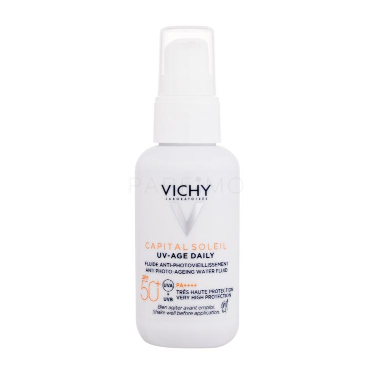 Vichy Capital Soleil UV-Age Daily Anti Photo-Ageing Water Fluid SPF50+ Zaščita pred soncem za obraz za ženske 40 ml