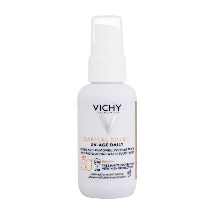 Vichy Capital Soleil UV-Age Daily Anti Photo-Ageing Water Fluid SPF50+ Tinted Zaščita pred soncem za obraz za ženske 40 ml