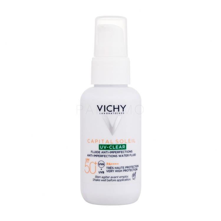 Vichy Capital Soleil UV-Clear Anti-Imperfections Water Fluid SPF50+ Zaščita pred soncem za obraz za ženske 40 ml