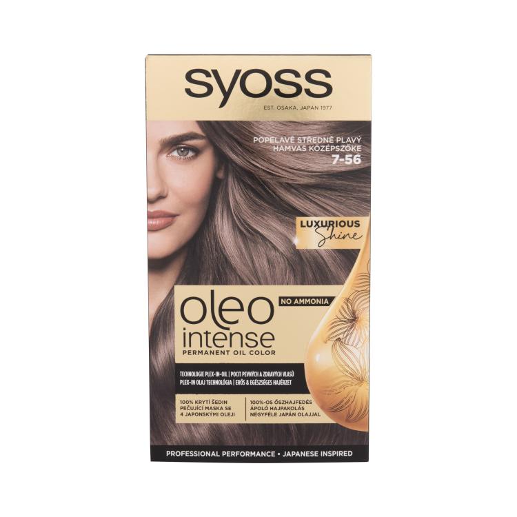 Syoss Oleo Intense Permanent Oil Color Barva za lase za ženske 50 ml Odtenek 7-56 Ashy Medium Blonde