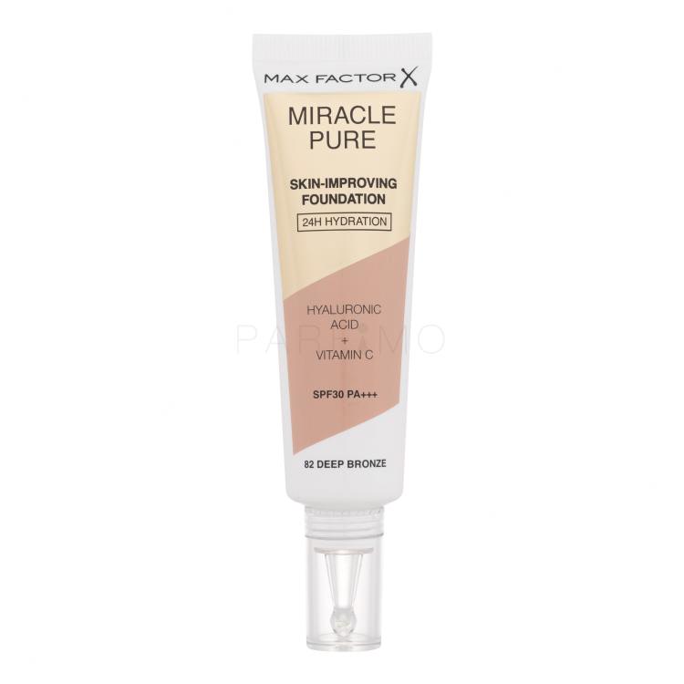 Max Factor Miracle Pure Skin-Improving Foundation SPF30 Puder za ženske 30 ml Odtenek 82 Deep Bronze