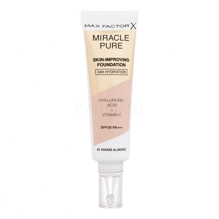 Max Factor Miracle Pure Skin-Improving Foundation SPF30 Puder za ženske 30 ml Odtenek 45 Warm Almond