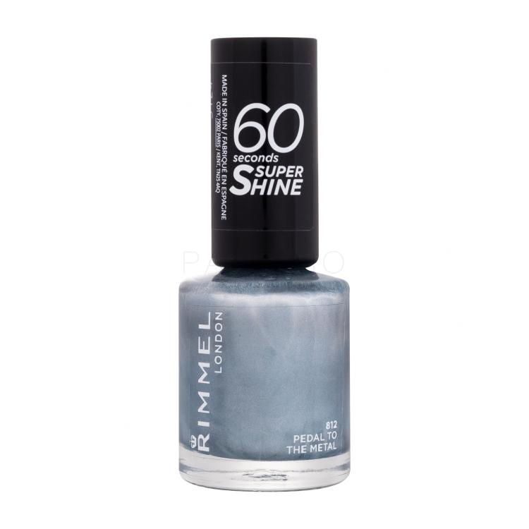 Rimmel London 60 Seconds Super Shine Lak za nohte za ženske 8 ml Odtenek 812 Pedal To The Metal