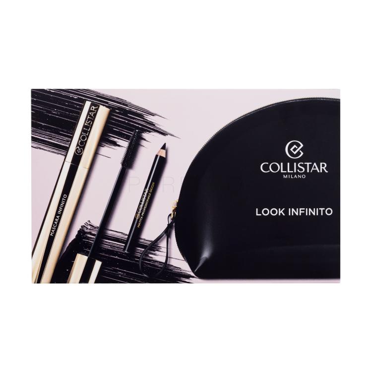 Collistar Infinito Darilni set maskara Inifinito 11 ml + svinčnik za oči Professional Eye Pencil 0,8 g Black + kozmetična torbica