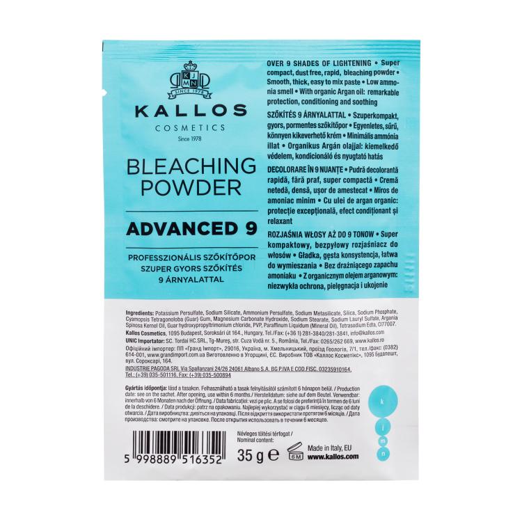 Kallos Cosmetics KJMN Advanced 9 Bleaching Powder Barva za lase za ženske 35 g