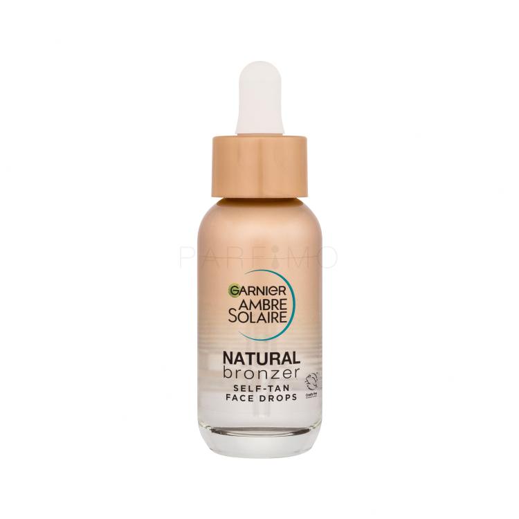 Garnier Ambre Solaire Natural Bronzer Self-Tan Face Drops Samoporjavitveni izdelki 30 ml poškodovana škatla