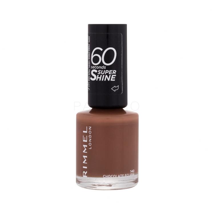 Rimmel London 60 Seconds Super Shine Lak za nohte za ženske 8 ml Odtenek 140 Chocolate Eclipse