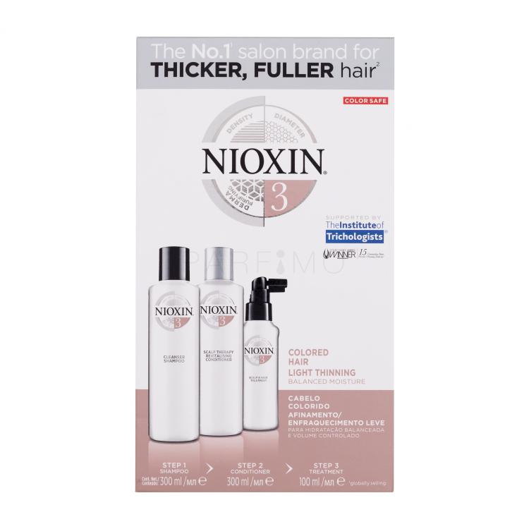 Nioxin System 3 Darilni set šampon System 3 Cleanser Shampoo 300 ml + balzam System 3 Revitalising Conditioner 300 ml + nega za lase System 3 Scalp &amp; Hair Treatment 100 ml