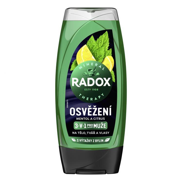 Radox Refreshment Menthol And Citrus 3-in-1 Shower Gel Gel za prhanje za moške 225 ml