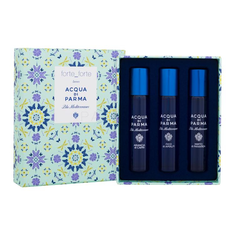 Acqua di Parma Blu Mediterraneo forte_forte Limited Edition Darilni set toaletna voda Mirto di Panarea 12 ml + toaletna voda Arancia di Capri 12 ml + toaletna voda Fico di Amalfi 12 ml