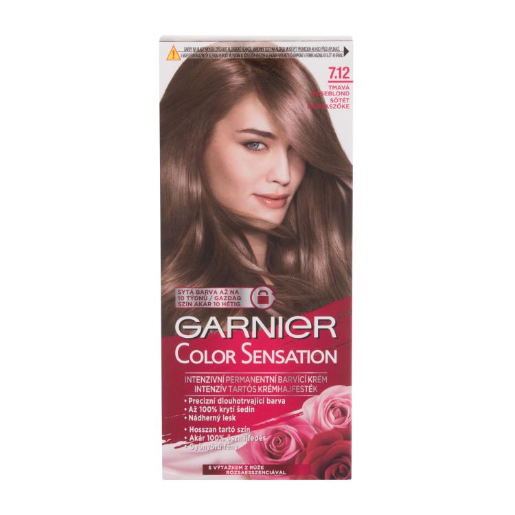 Garnier Color Sensation Barva za lase za ženske 40 ml Odtenek 7,12 Dark Roseblonde poškodovana škatla