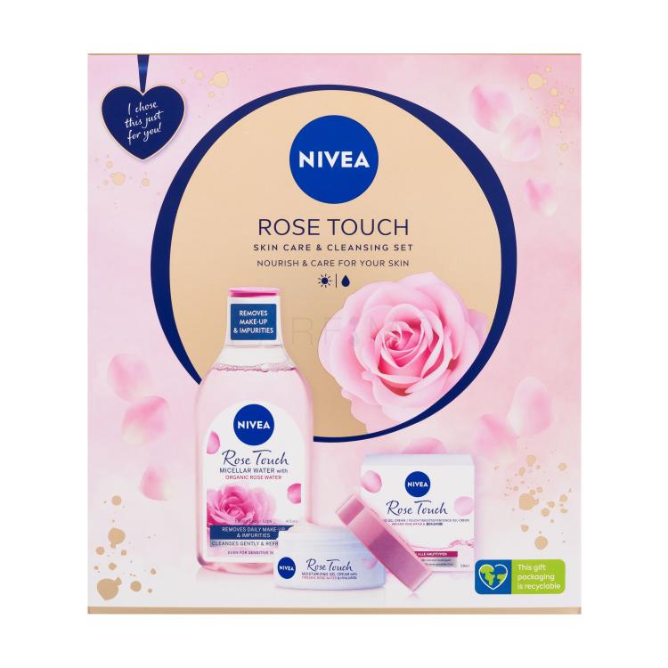 Nivea Rose Touch Darilni set micelarna vodica Rose Touch 400 ml + dnevna gel-krema Rose Touch 50 ml