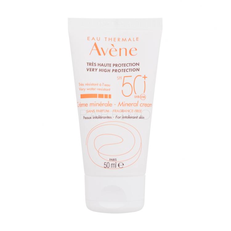 Avene Sun Mineral Cream SPF50+ Zaščita pred soncem za obraz 50 ml