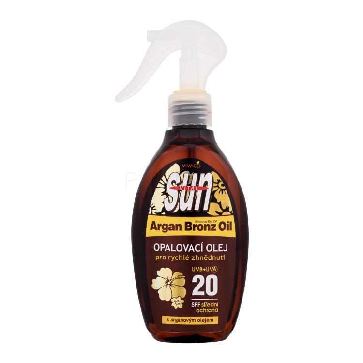 Vivaco Sun Argan Bronz Suntan Oil SPF20 Zaščita pred soncem za telo 200 ml