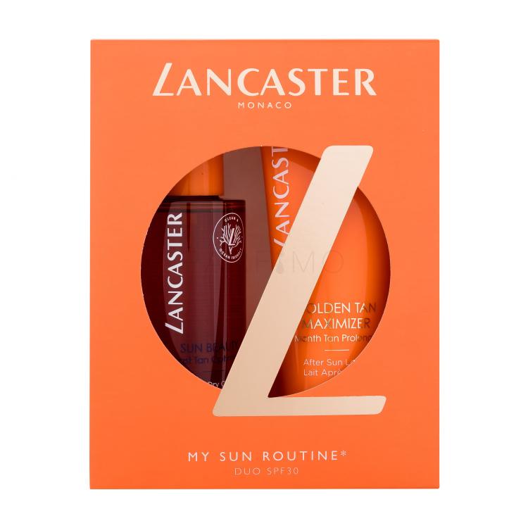 Lancaster Sun Beauty My Sun Routine Darilni set olje za zaščito pred soncem Sun Beauty Satin Dry Oil SPF30 150 ml + losjon za nego po sončenju Golden Tan Maximizer After Sun Lotion 125 ml