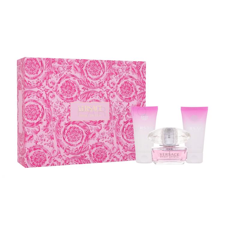 Versace Bright Crystal Darilni set toaletna voda 50 ml + losjon za telo 50 ml + gel za prhanje 50 ml poškodovana škatla