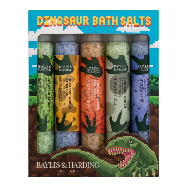 Baylis &amp; Harding Dinosaur Bath Salts Darilni set kopalna sol Jurassic Amber 5 x 65 g