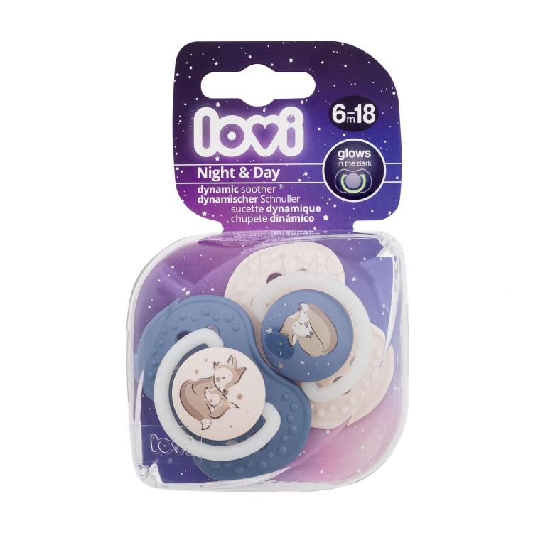 LOVI Night &amp; Day Dynamic Soother Boy 6-18m Duda za otroke 2 kos