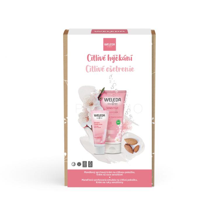 Weleda Almond Darilni set krema za prhanje Almond Sensitive Shower Cream 200 ml + krema za roke Sensitive Hand Cream 50 ml
