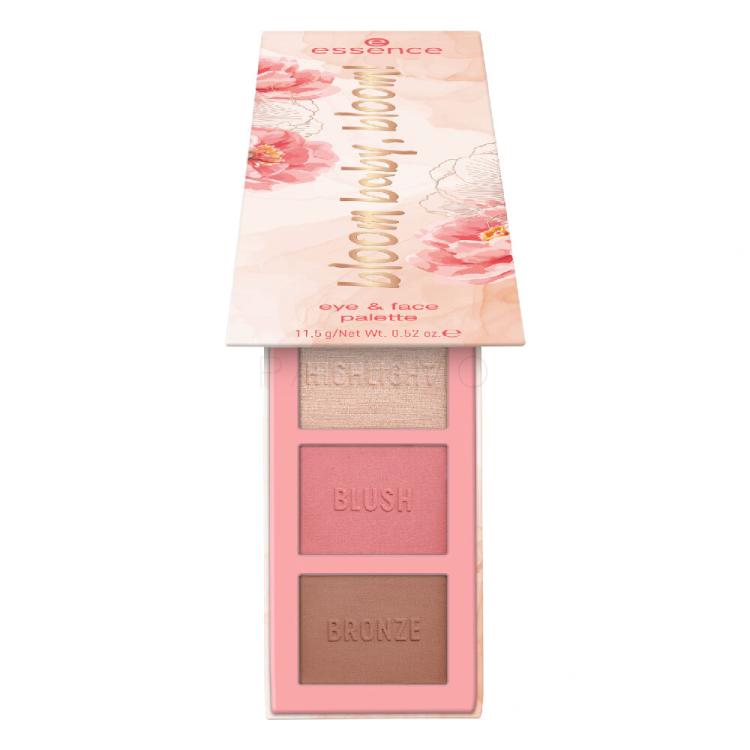 Essence Bloom Baby, Bloom! Eye &amp; Face Palette Senčilo za oči za ženske 11,5 g Odtenek 01 Make It Bloom