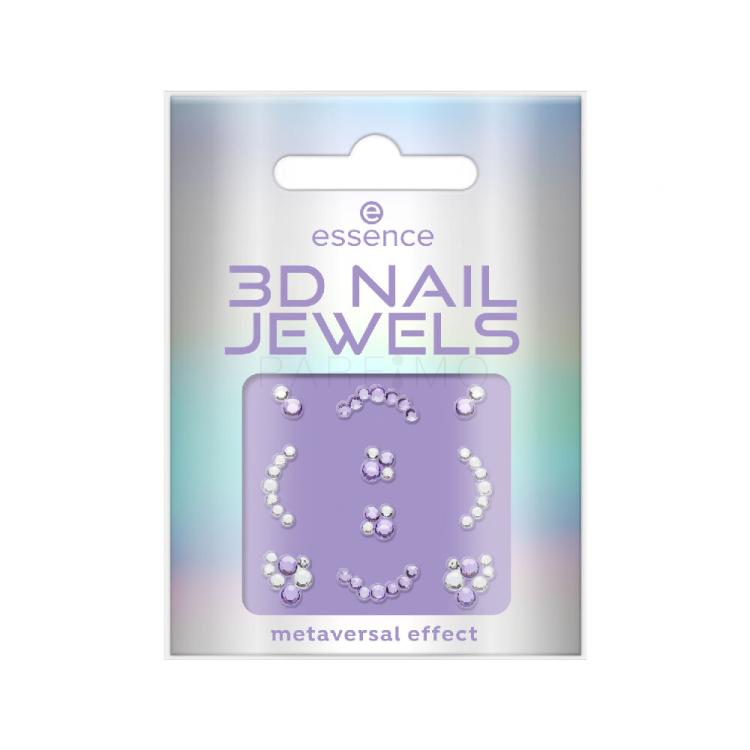 Essence 3D Nail Jewels 01 Future Reality Manikura za ženske 1 pakiranje