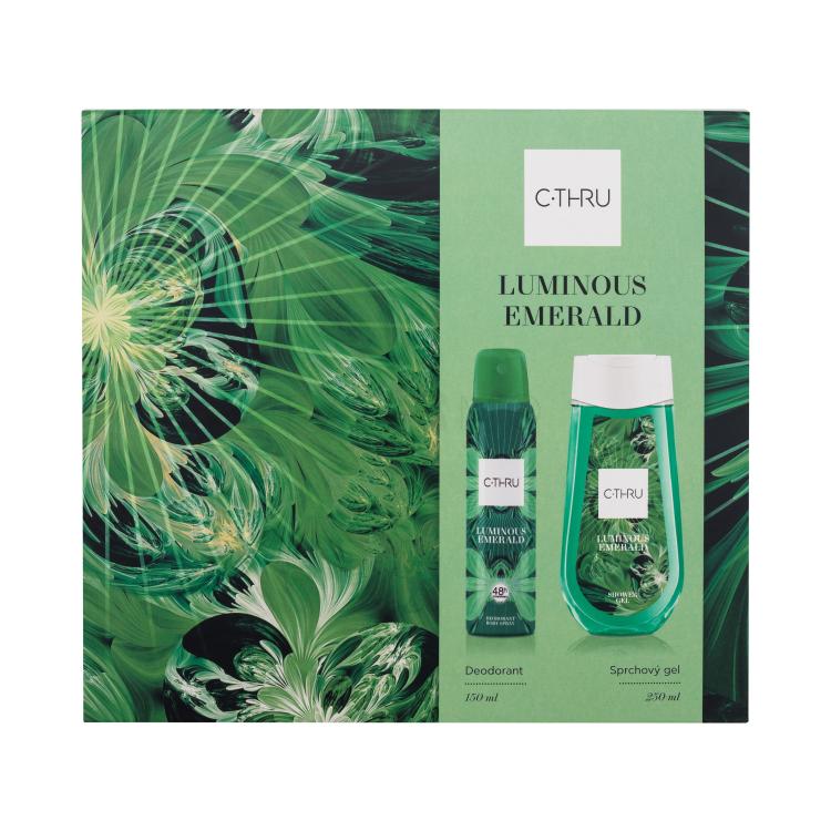 C-THRU Luminous Emerald Darilni set deodorant 150 ml + gel za prhanje 250 ml poškodovana škatla