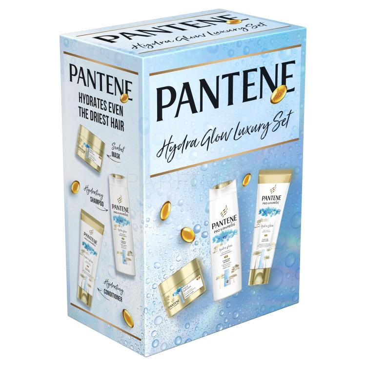 Pantene PRO-V Miracles Hydra Glow Luxury Set Darilni set šampon Hydra Glow 300 ml + balzam Hydra Glow 200 ml + maska za lase Intense Hydration 160 ml