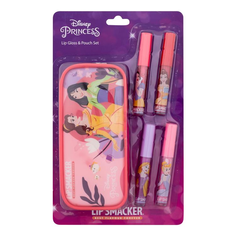Lip Smacker Disney Princess Lip Gloss &amp; Pouch Set Darilni set glos za ustnice 4 x 6 ml + kozmetična torbica